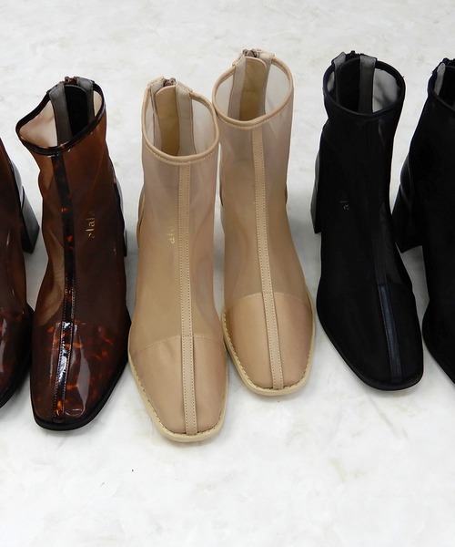 minia（ミニア）の「スクエアトゥシアーブーツ（ブーツ・レディース・ブラック/ベージュ/ブラウン系その他/アイボリー・LL/S/M/L）」の8枚目の写真