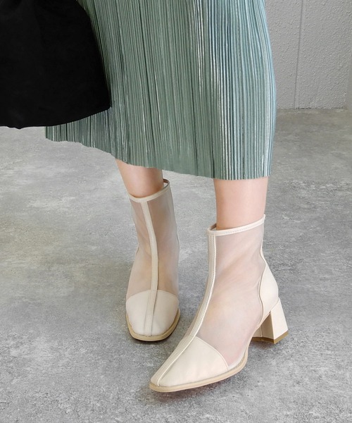 minia（ミニア）の「スクエアトゥシアーブーツ（ブーツ・レディース・ブラック/ベージュ/ブラウン系その他/アイボリー・LL/S/M/L）」の5枚目の写真