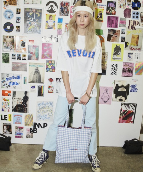 Bonjour Girl(ボンジュールガール)の「【Bonjour Girl】リバーシブルチェックトート(トートバッグ・レディース・ピンク/ホワイト/イエロー・FREE)」の13枚目の写真