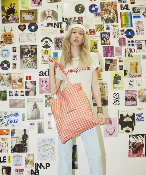 Bonjour Girl(ボンジュールガール)の「【Bonjour Girl】リバーシブルチェックトート(トートバッグ・レディース・ピンク/ホワイト/イエロー・FREE)」の15枚目の写真