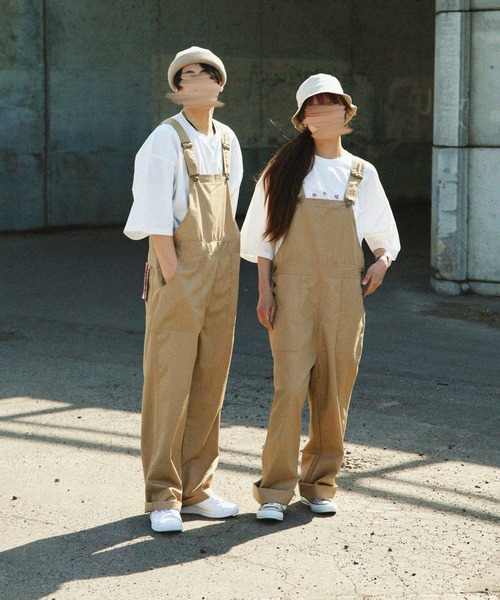 ZIP FIVE（ジップファイブ）の「【ZIP FIVE】T/Cツイル / デニム サイドボタン ワイド オーバーオールサロペット（サロペット/オーバーオール・レディース・ブラック/ベージュ/パープル/ネイビー/ブラウン/アイボリー/カーキ/ブルー/ライトベージュ/ブルー系/ストライプ・SMALL/MEDIUM/LARGE）」の5枚目の写真