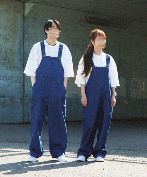 ZIP FIVE（ジップファイブ）の「【ZIP FIVE】T/Cツイル / デニム サイドボタン ワイド オーバーオールサロペット（サロペット/オーバーオール・レディース・ブラック/ベージュ/パープル/ネイビー/ブラウン/アイボリー/カーキ/ブルー/ライトベージュ/ブルー系/ストライプ・SMALL/MEDIUM/LARGE）」の8枚目の写真