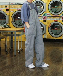 【ZIP FIVE】T/Cツイル / デニム サイドボタン ワイド オーバーオールサロペット