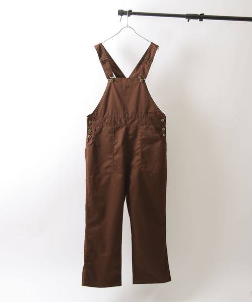 ZIP FIVE（ジップファイブ）の「【ZIP FIVE】T/Cツイル / デニム サイドボタン ワイド オーバーオールサロペット（サロペット/オーバーオール・レディース・ブラック/ベージュ/パープル/ネイビー/ブラウン/アイボリー/カーキ/ブルー/ライトベージュ/ブルー系/ストライプ・SMALL/MEDIUM/LARGE）」の18枚目の写真