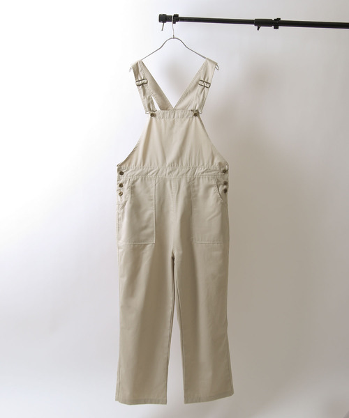 ZIP FIVE（ジップファイブ）の「【ZIP FIVE】T/Cツイル / デニム サイドボタン ワイド オーバーオールサロペット（サロペット/オーバーオール・レディース・ブラック/ベージュ/パープル/ネイビー/ブラウン/アイボリー/カーキ/ブルー/ライトベージュ/ブルー系/ストライプ・SMALL/MEDIUM/LARGE）」の13枚目の写真