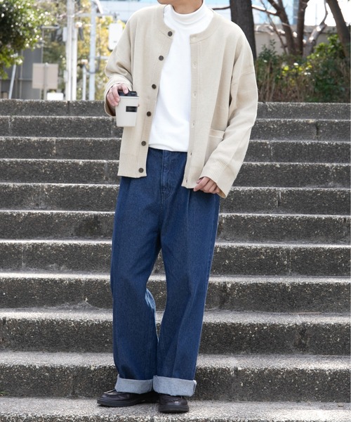 PairPair（ペアペア）の「ワイドスリーブクルーカーディガン(ユニセックス)（カーディガン/ボレロ・レディース・ブラック/アイボリー/グレイッシュベージュ/グレイッシュブルー・FREE）」の11枚目の写真