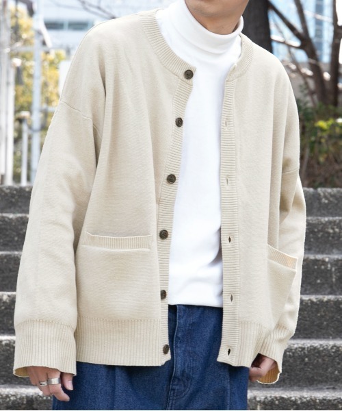 PairPair（ペアペア）の「ワイドスリーブクルーカーディガン(ユニセックス)（カーディガン/ボレロ・レディース・ブラック/アイボリー/グレイッシュベージュ/グレイッシュブルー・FREE）」の12枚目の写真