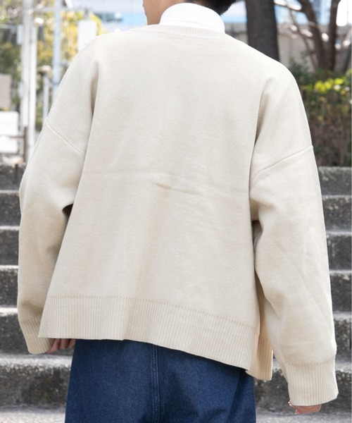ワイドスリーブクルーカーディガン(ユニセックス)（カーディガン
