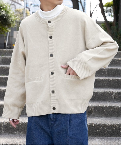 ワイドスリーブクルーカーディガン(ユニセックス)（カーディガン