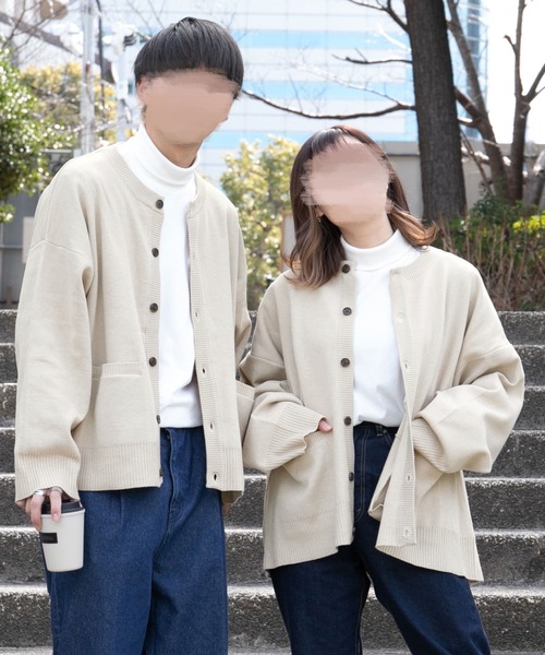 PairPair（ペアペア）の「ワイドスリーブクルーカーディガン(ユニセックス)（カーディガン/ボレロ・レディース・ブラック/アイボリー/グレイッシュベージュ/グレイッシュブルー・FREE）」の6枚目の写真