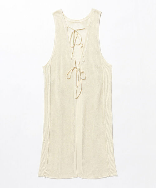 Ray BEAMS（レイビームス）の「Ray BEAMS / バック オープン ベスト（ニット/セーター・レディース・ダークブラウン/オフホワイト・ONE SIZE）」の8枚目の写真