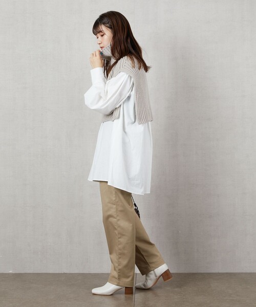 FREAK'S STORE（フリークスストア）の「▽【WEB限定】スケーターパンツ（スラックス・レディース・ナチュラル/ブラック/ベージュ/オリーブ/ブルー・SMALL/MEDIUM）」の9枚目の写真