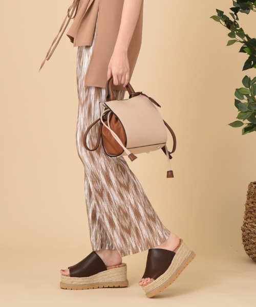 INTERPLANET（インタープラネット）の「プリーツ加工ぼかしプリントパンツ（その他パンツ・レディース・ブラック/ブラウン・FREE）」の14枚目の写真