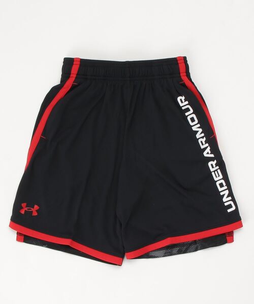 UNDER ARMOUR(アンダーアーマー)の「UAスタント 3.0 プリント ショーツ(トレーニング/KIDS)(その他パンツ・キッズ・レッド/ブラック×レッド/インディゴブルー・150cm/160cm/140cm/130cm)」の2枚目の写真