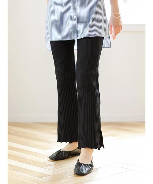 koe（コエ）の「リブメローパンツ*（その他パンツ・レディース・カーキ/ブラック/ブルーグリーン/サックスブルー/ベージュ/グレー・FREE）」の8枚目の写真