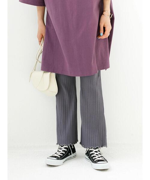 koe（コエ）の「リブメローパンツ*（その他パンツ・レディース・カーキ/ブラック/ブルーグリーン/サックスブルー/ベージュ/グレー・FREE）」の13枚目の写真