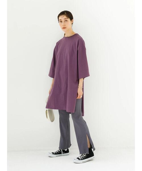 koe（コエ）の「リブメローパンツ*（その他パンツ・レディース・カーキ/ブラック/ブルーグリーン/サックスブルー/ベージュ/グレー・FREE）」の14枚目の写真