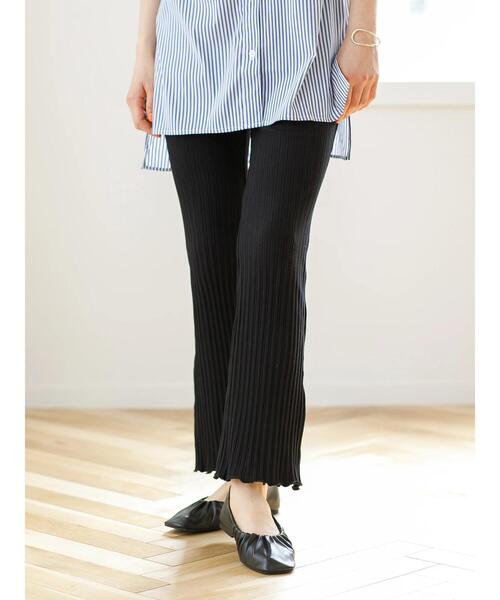 koe（コエ）の「リブメローパンツ*（その他パンツ・レディース・カーキ/ブラック/ブルーグリーン/サックスブルー/ベージュ/グレー・FREE）」の19枚目の写真