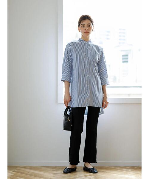 koe（コエ）の「リブメローパンツ*（その他パンツ・レディース・カーキ/ブラック/ブルーグリーン/サックスブルー/ベージュ/グレー・FREE）」の21枚目の写真