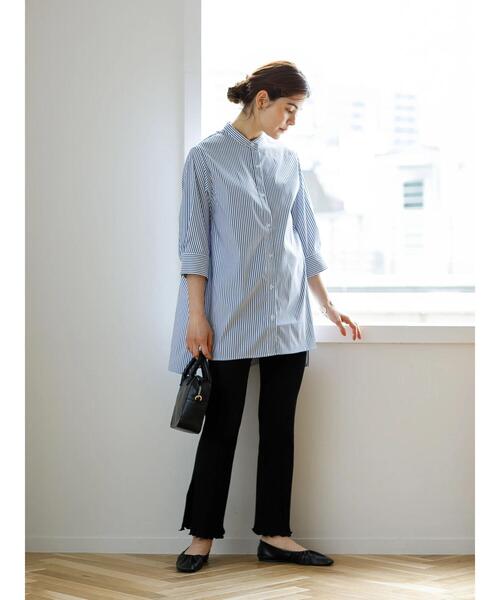 koe（コエ）の「リブメローパンツ*（その他パンツ・レディース・カーキ/ブラック/ブルーグリーン/サックスブルー/ベージュ/グレー・FREE）」の22枚目の写真