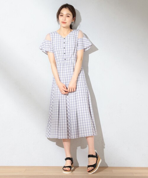 洗える ワンピース ドレス ワンピース ワンピース ワンピース Feroux フェルゥ のファッション T Cドビーギンガム