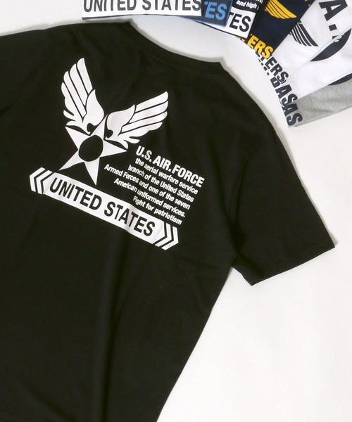 MARUKAWA(マルカワ)の「ミリタリー US.AIR FORCE プリント 半袖Tシャツ(Tシャツ/カットソー・メンズ・ホワイト系その他/ブラック系その他/杢グレー/ホワイト系その他2/ブルー系その他/ブルー系その他2/ブルー系その他3/ブルー系その他4・LL/M/L)」の5枚目の写真