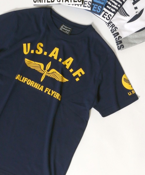 MARUKAWA(マルカワ)の「ミリタリー US.AIR FORCE プリント 半袖Tシャツ(Tシャツ/カットソー・メンズ・ホワイト系その他/ブラック系その他/杢グレー/ホワイト系その他2/ブルー系その他/ブルー系その他2/ブルー系その他3/ブルー系その他4・LL/M/L)」の7枚目の写真