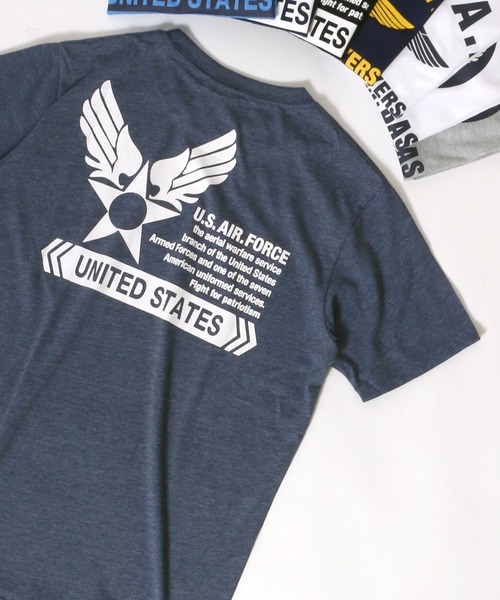 MARUKAWA(マルカワ)の「ミリタリー US.AIR FORCE プリント 半袖Tシャツ(Tシャツ/カットソー・メンズ・ホワイト系その他/ブラック系その他/杢グレー/ホワイト系その他2/ブルー系その他/ブルー系その他2/ブルー系その他3/ブルー系その他4・LL/M/L)」の8枚目の写真