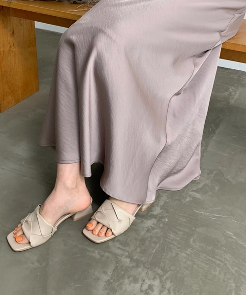 LYDIE（リディー）の「クロス編みスクエアサンダル（サンダル・レディース・ブラック/オレンジ/アイボリー/ベージュ・L/LL/M/XS/S）」の15枚目の写真