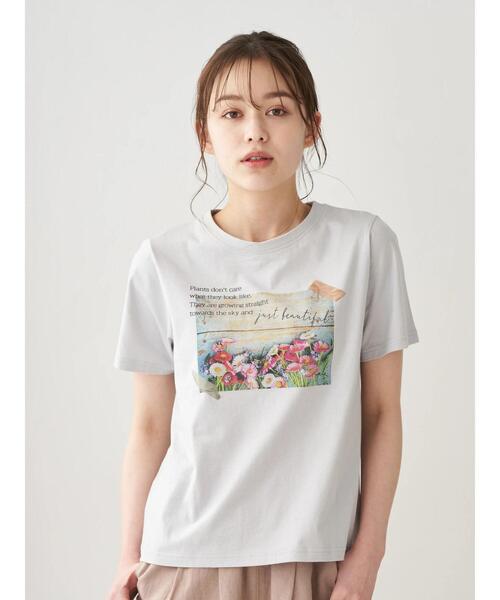 earth music&ecology（アースミュージックアンドエコロジー）の「Plants don't careTシャツ ＊（Tシャツ/カットソー・レディース・サックスブルー/ベージュ/オフホワイト・FREE）」の10枚目の写真