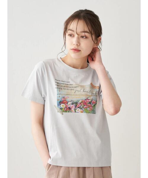 earth music&ecology（アースミュージックアンドエコロジー）の「Plants don't careTシャツ ＊（Tシャツ/カットソー・レディース・サックスブルー/ベージュ/オフホワイト・FREE）」の11枚目の写真