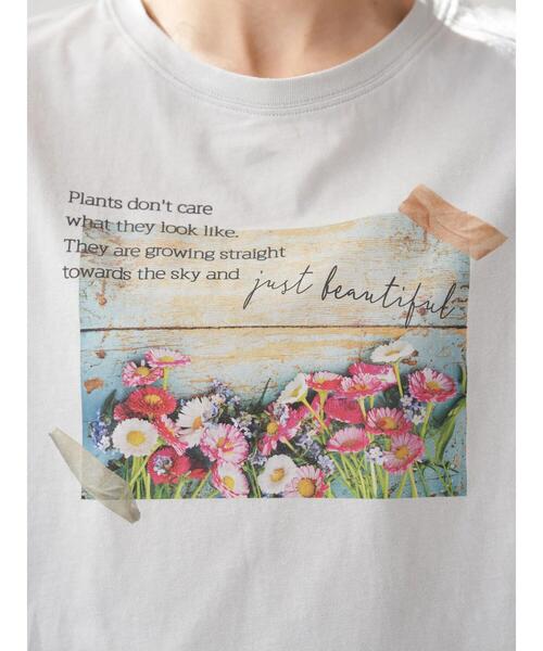 earth music&ecology（アースミュージックアンドエコロジー）の「Plants don't careTシャツ ＊（Tシャツ/カットソー・レディース・サックスブルー/ベージュ/オフホワイト・FREE）」の15枚目の写真