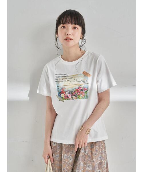 earth music&ecology（アースミュージックアンドエコロジー）の「Plants don't careTシャツ ＊（Tシャツ/カットソー・レディース・サックスブルー/ベージュ/オフホワイト・FREE）」の19枚目の写真