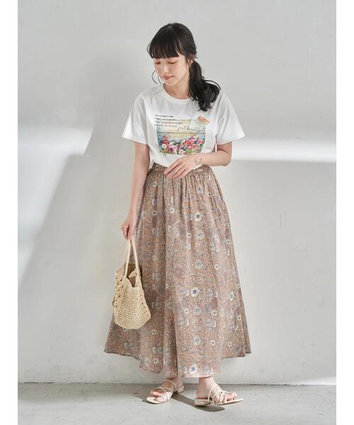 earth music&ecology（アースミュージックアンドエコロジー）の「Plants don't careTシャツ ＊（Tシャツ/カットソー・レディース・サックスブルー/ベージュ/オフホワイト・FREE）」の7枚目の写真