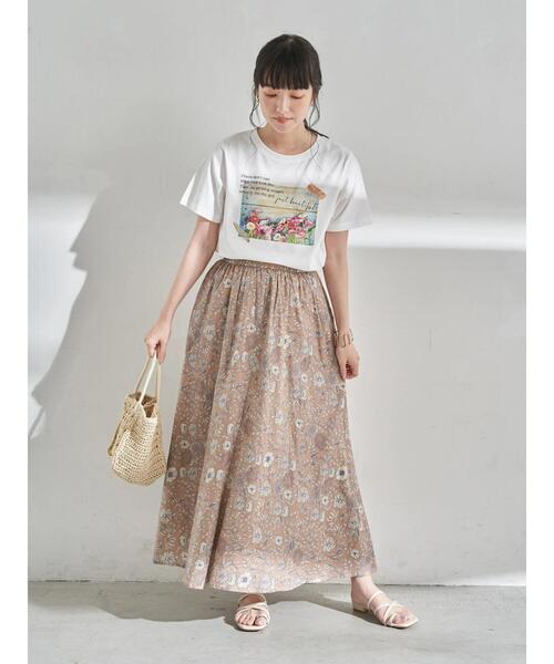 earth music&ecology（アースミュージックアンドエコロジー）の「Plants don't careTシャツ ＊（Tシャツ/カットソー・レディース・サックスブルー/ベージュ/オフホワイト・FREE）」の8枚目の写真