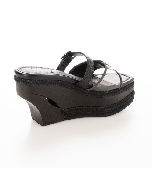 EVOL(イーボル)の「EVOL × Yukko コラボスクエアウエッジサンダル AQ30444(サンダル・レディース・アイボリー/ブラック/ベージュ・M/XS/L/LL/S)」の8枚目の写真