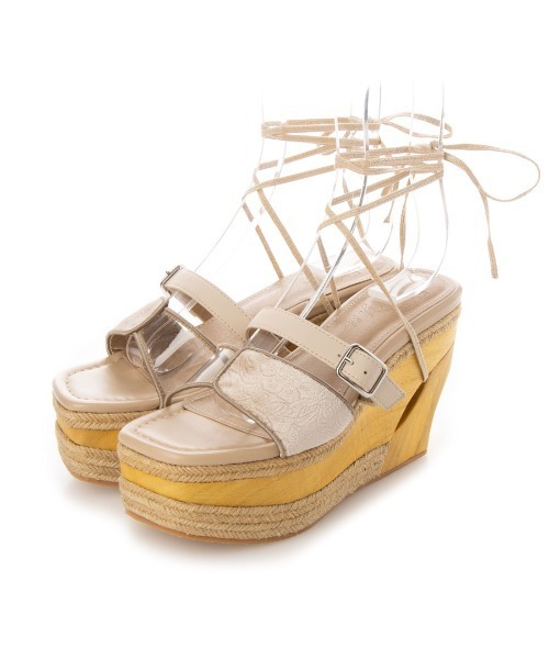 EVOL(イーボル)の「EVOL × Yukko コラボスクエアウエッジサンダル AQ30444(サンダル・レディース・アイボリー/ブラック/ベージュ・M/XS/L/LL/S)」の15枚目の写真