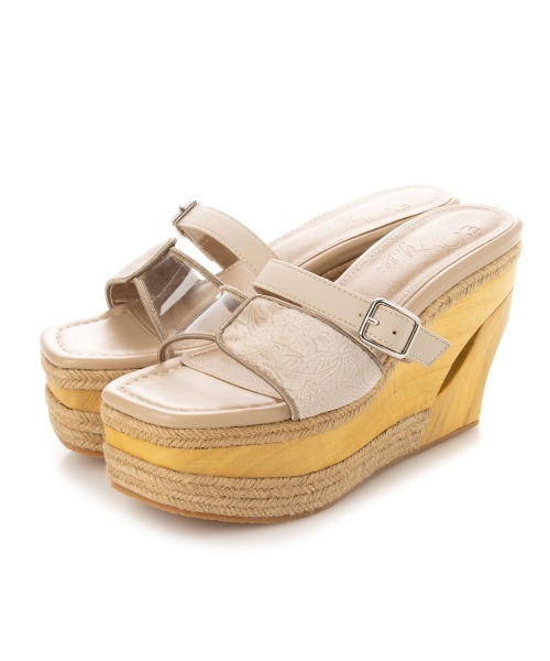 EVOL(イーボル)の「EVOL × Yukko コラボスクエアウエッジサンダル AQ30444(サンダル・レディース・アイボリー/ブラック/ベージュ・M/XS/L/LL/S)」の19枚目の写真