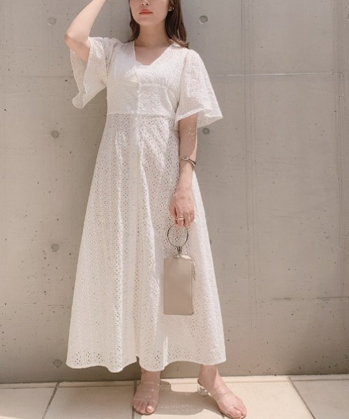 VANNIE U（ヴァニーユー）の「コットンレースワンピース（ワンピース・レディース・ホワイト/ブラック・FREE）」の3枚目の写真