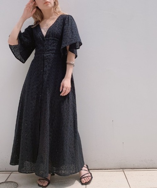 VANNIE U（ヴァニーユー）の「コットンレースワンピース（ワンピース・レディース・ホワイト/ブラック・FREE）」の18枚目の写真