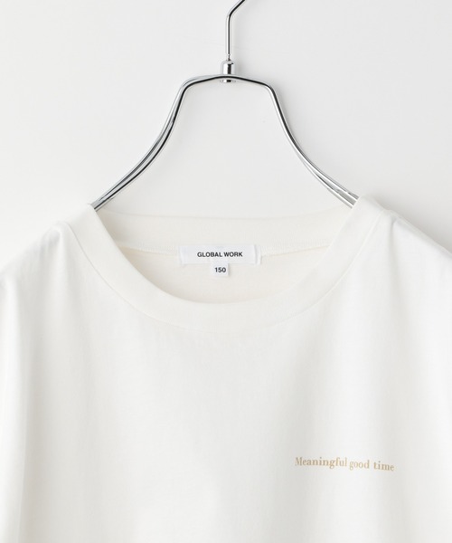 GLOBAL WORK（グローバルワーク）の「【AND YUA ANY】シアーシャツ×ロゴＴセット/943269（その他トップス・キッズ・ベージュ/ライトグリーン・150cm/160cm）」の5枚目の写真