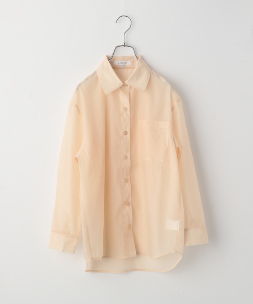 GLOBAL WORK（グローバルワーク）の「【AND YUA ANY】シアーシャツ×ロゴＴセット/943269（その他トップス・キッズ・ベージュ/ライトグリーン・150cm/160cm）」の12枚目の写真