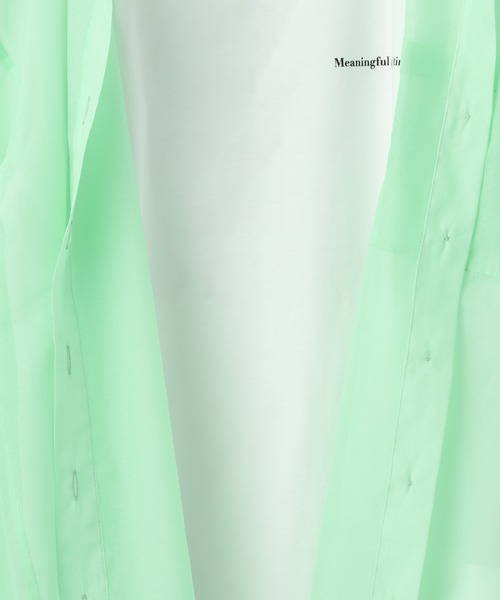 GLOBAL WORK（グローバルワーク）の「【AND YUA ANY】シアーシャツ×ロゴＴセット/943269（その他トップス・キッズ・ベージュ/ライトグリーン・150cm/160cm）」の22枚目の写真