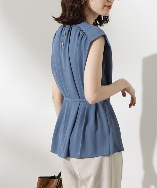 「N.（N. Natural Beauty Basic）」 ノースリーブブラウス MEDIUM ブルー レディース N.Natural Beauty Basic 「N.（N. Natural Basic
