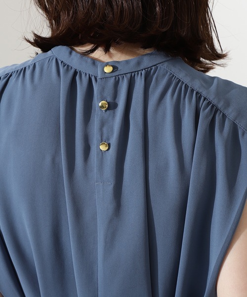 「N.（N. Natural Beauty Basic）」 ノースリーブブラウス MEDIUM ブルー レディース NATURAL BEAUTY BASIC 「NATURAL BASIC」 ノースリーブブラウス