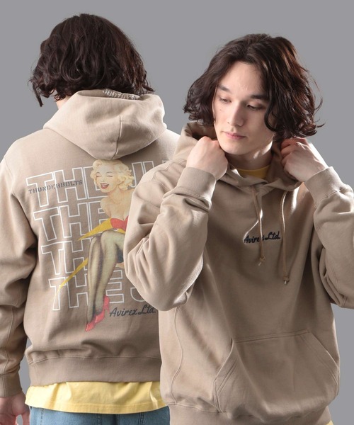 AVIREX（アヴィレックス）の「ピンナップガール プルオーバー パーカー /PIN UP GIRL PULLOVER PARKA / アヴィレックス / AVIREX（パーカー・メンズ・ホワイト/ブラック/ブルーグレー/ベージュ・MEDIUM/LARGE/X-LARGE/XX-LARGE）」の4枚目の写真
