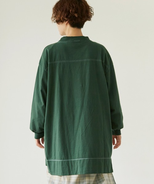 note et silence (ノートエシロンス)の「*◇ロッシェ天竺製品染 ハイネックロングプルオーバー(Tシャツ/カットソー・レディース・グリーン/ライトベージュ/ダークブラウン/パープル・FREE)」の8枚目の写真