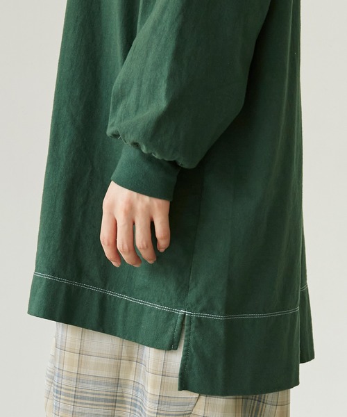 note et silence (ノートエシロンス)の「*◇ロッシェ天竺製品染 ハイネックロングプルオーバー(Tシャツ/カットソー・レディース・グリーン/ライトベージュ/ダークブラウン/パープル・FREE)」の15枚目の写真