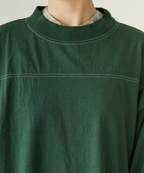 note et silence (ノートエシロンス)の「*◇ロッシェ天竺製品染 ハイネックロングプルオーバー(Tシャツ/カットソー・レディース・グリーン/ライトベージュ/ダークブラウン/パープル・FREE)」の16枚目の写真