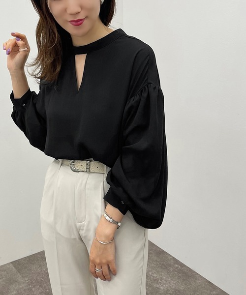 apres jour mignon(アプレジュールミニョン)の「2WAYオープンキーネックシャツ【ZOZOTOWN限定アイテム】【6PO】(シャツ/ブラウス・レディース・ブラック/オフホワイト/ダークブルー・フリー/X-LARGE)」の16枚目の写真